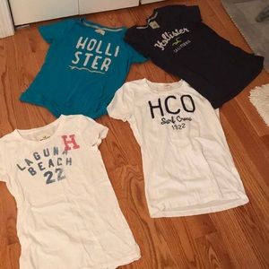 Four pack Hollister shirts